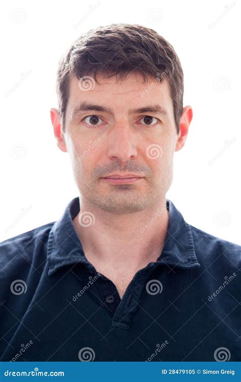 Late Thirties Male Passport Photo Stock Image Image Of Polo Passport