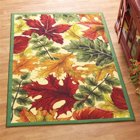 Colorful Autumn Leaves Rug Collections Etc