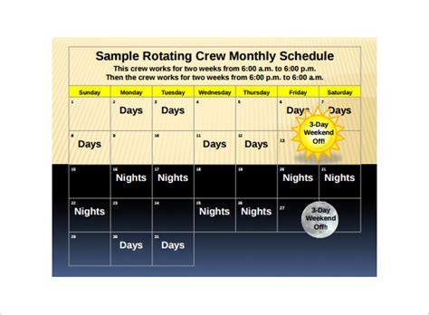 Free 15 Sample Rotation Schedule Templates In Pdf Ms Word