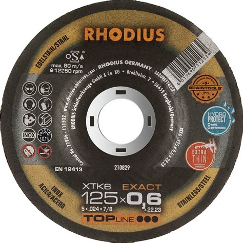 Rhodius XTK6 EXACT BOX 211302 Disque à tronçonner à moyeu déporté 125