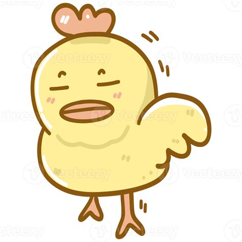 Cute Yellow Chicken Cartoon Character 34916523 Png
