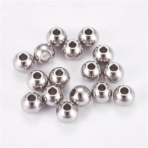 Cheap 304 Stainless Steel Smooth Round Spacer Beads Online Store