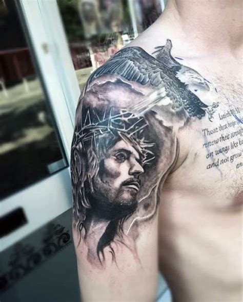 Jesus Arm Tattoo Designs For Men Religious Ink Ideas