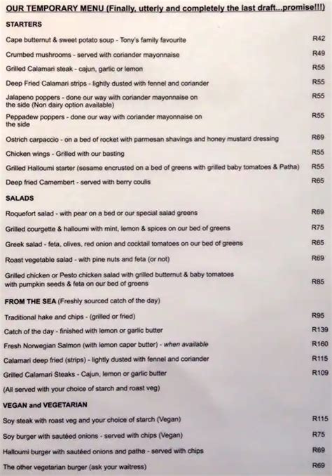 The Avenue Restaurant And Grill Menu Zomato Sa