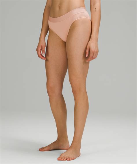 Lululemon Underease Mid Rise Cheeky Bikini Underwear In Misty Shell