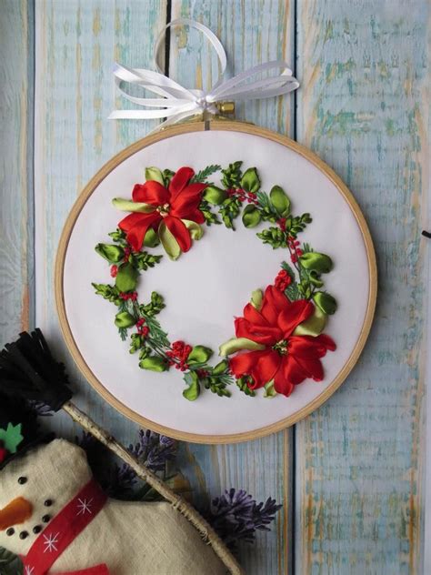 Silk Ribbon Embroidery Kit Diy Beginner Wall Art Tutorial Etsy