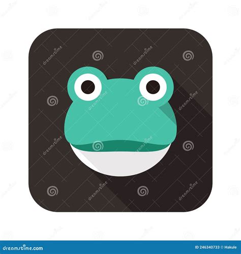 Frog Face Flat Icon Design Animal Icons Series Vector Illustration