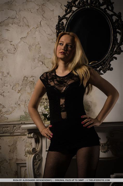 Blonde In Lacy Lingerie And Stockings Posin XXX Dessert Picture