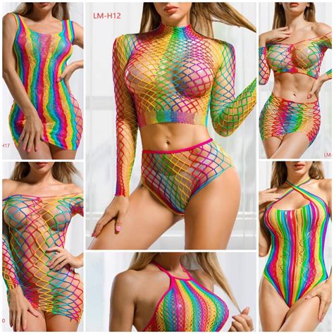Vestido Arrastão Lingerie multicor Saída de Praia Shopee Brasil