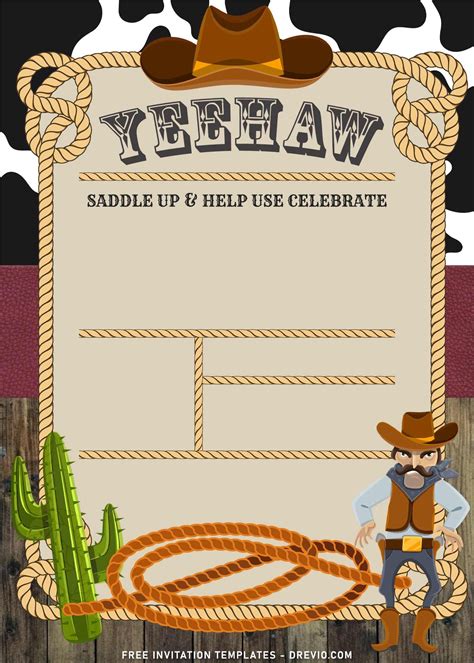 Free Printable Birthday Invitations Free Invitation Templates Cowboy