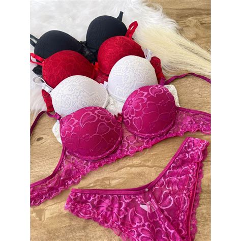 Kit 5 Conjuntos Langerie Milly Bojo Lingerie Sexy Rendada Calcinha Sutia Shopee Brasil