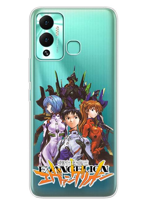 Infinix Hot Play чохол із прозорого силікону Лого з персонажами Evangelion