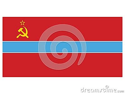 Flag Of The Uzbek Soviet Socialist Republic Vector Illustration ...