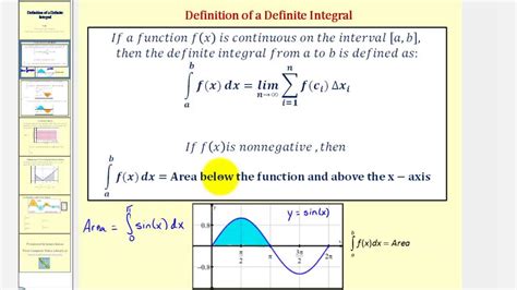 The Definition Of The Definite Integral Youtube