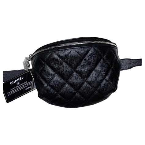 Cocoon Sac Banane Uniforme Chanel Cuir Noir Ref Joli Closet