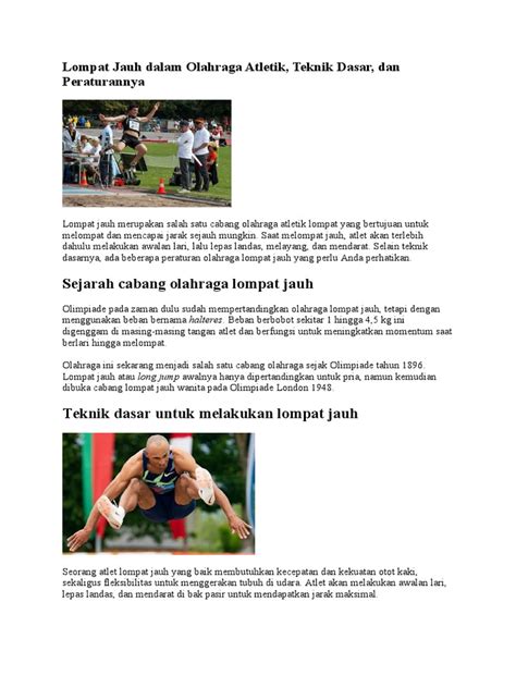 Lompat Jauh Dalam Olahraga Atletik Pdf