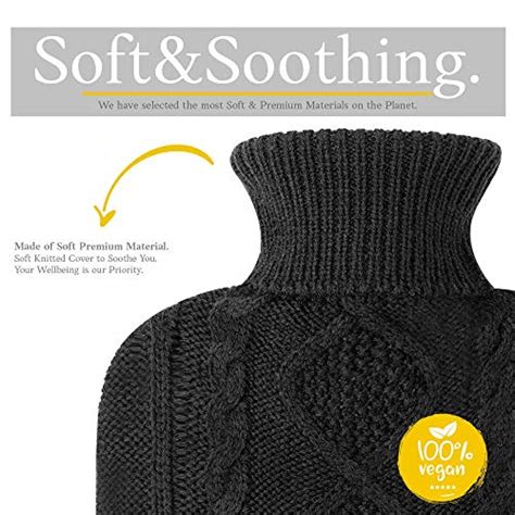 Qomfor Hot Water Bottle With Cover L Large Premium Hot Water Bag With Knitted Sweater