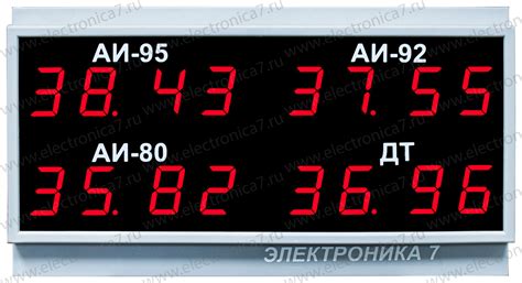 Табло для АЗС. Рефлектор - производство электронных часов и табло.