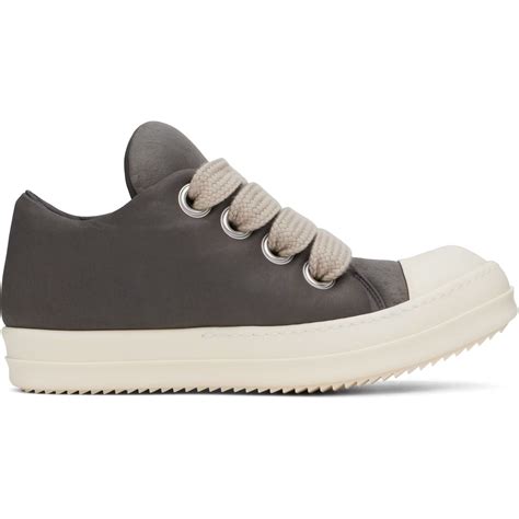Rick Owens Porterville Padded Jumbo Laced Low Sneakers Dark Dust/Milk