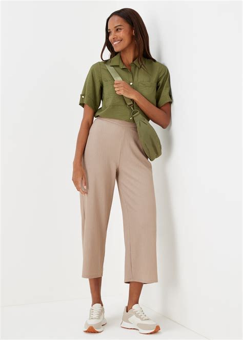 Beige Cropped Trousers Matalan