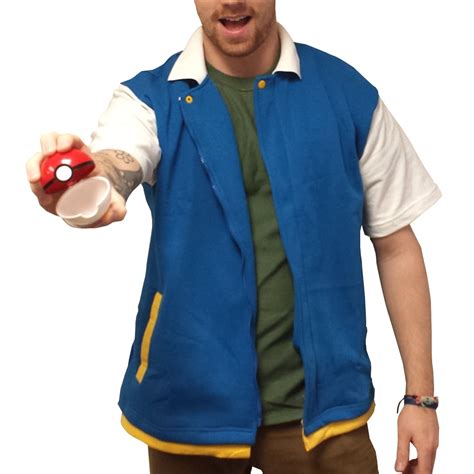 Ash Ketchum Jacket Shirt Pokemon Original Trainer Costume Go Adult