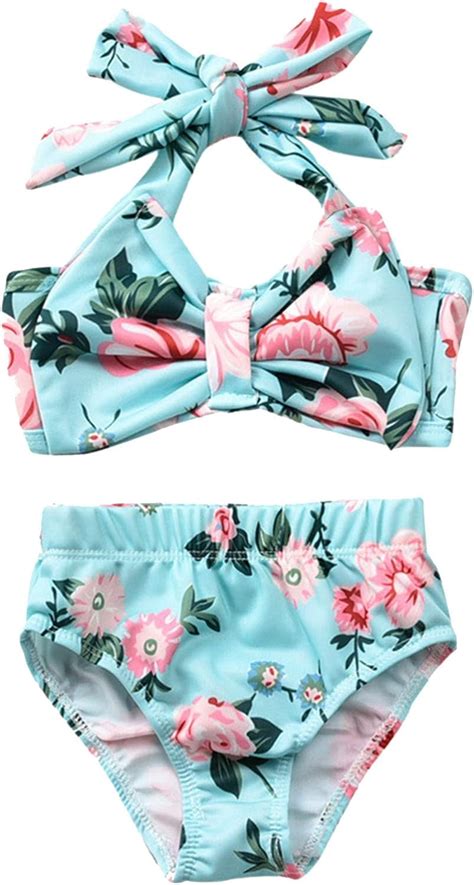 Fossean Fossean Tankini MäDchen Badeanzug MäDchen Hawaiian Badeanzug Strand Bikini Kinder Gelb
