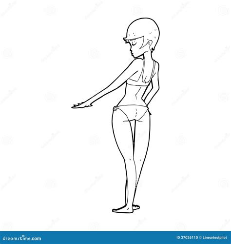Mujer Del Bikini De La Historieta Stock de ilustración Ilustración de divertido mano