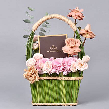 Online Natures Basket of Flowers with Chocolates Gift Delivery in UAE - FNP