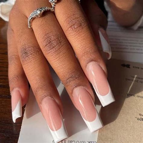 Amazon Hkanlre Square Long Press On Nails French Fake Nails Nude