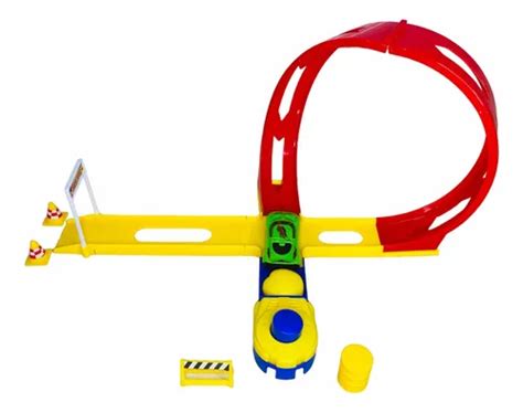 Pista De Tranv A Con Lanzador Tipo Hot Wheels Carros Color Rojo Amarillo Mercadolibre