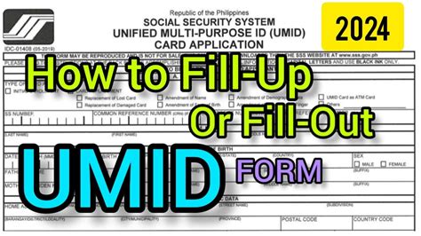 How To Fill Up Or Fill Out Umid Form Paano Ifill Up Ang Umid Form