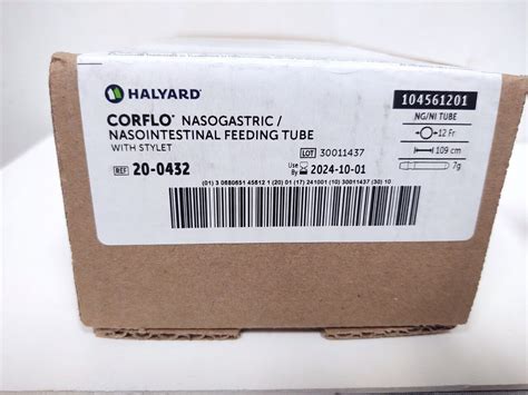 New Halyard 20 0432 Corflo Nasogastric Nasointestinal Feeding Tube W