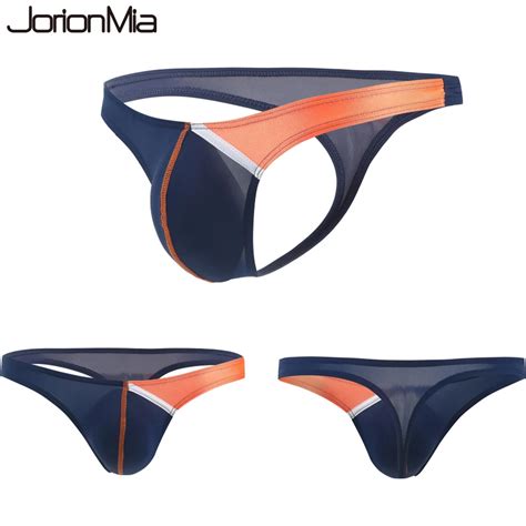 Roupa Interior Dos Homens Sexy Malha Patchwork Pessoal Briefs Bikini G Corda Thong Tanga Jocks