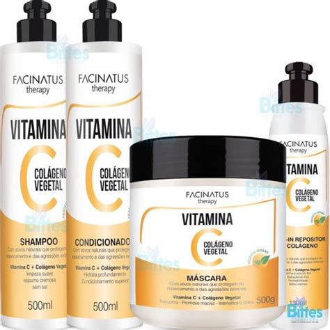 Kit Vitamina C Facinatus Therapy Colágeno Vegano Capilar Kit de