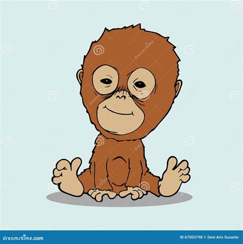 Baby Orangutan Cartoon Stock Vector Illustration Of Adorable 67003798