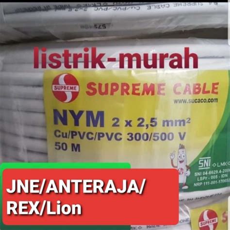 Promo Supreme Nym 2x2 5 Kabel Listrik 50 Meter Kawat Tunggal Sucaco