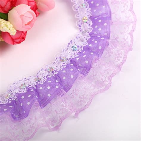 Sofeiya Yards Mm Flower Sequin Embroidered Lace Trim Ribbons For