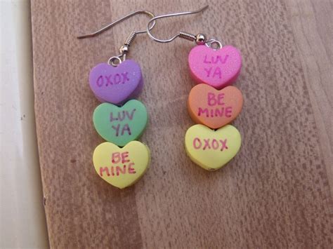 Conversation Hearts Valentine S Day Earrings Etsy Diy Valentine S