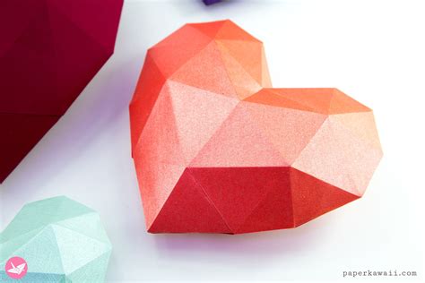 3D Paper Heart Tutorial & Free Template | Paper hearts, 3d paper, Paper ...