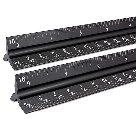 Inch Triangular Engineer Imperial Scale Ruler Anodized Solid