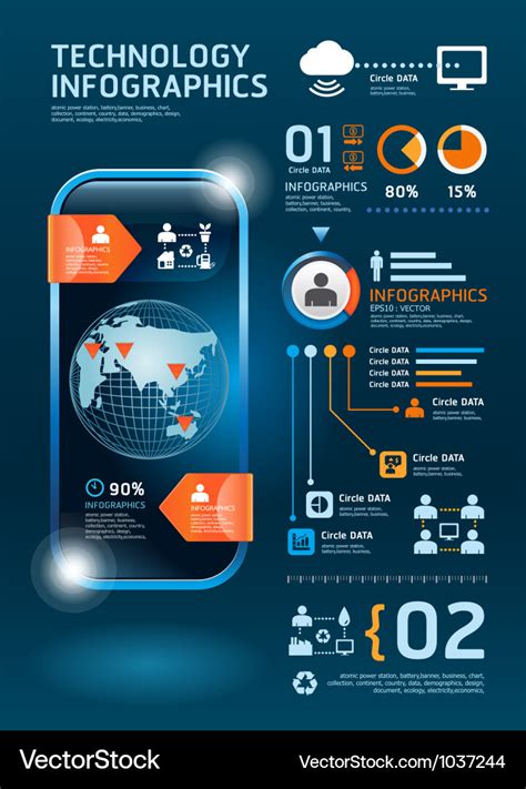 information technology infographics royalty  vector