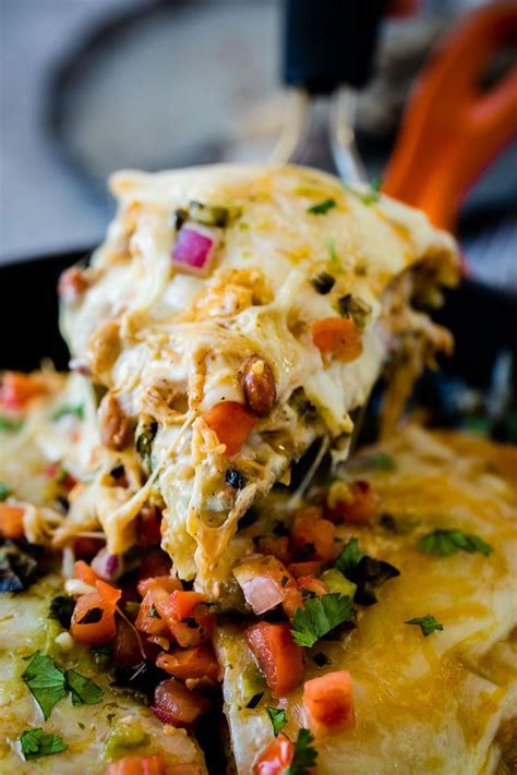 One Skillet Honey Lime Chicken Enchiladas Casserole Oh Sweet Basil