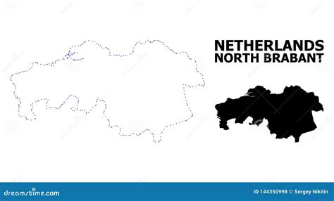 Vector Contour Dotted Map Of North Brabant Province With Name Stock