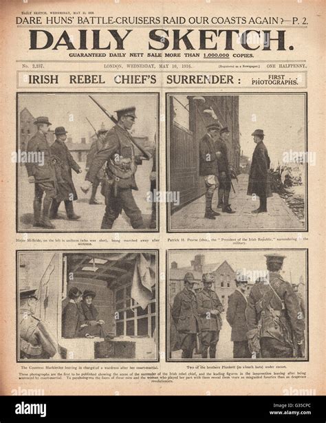 1916 Daily Sketch Easter Rising Rebel Leaders Surrender Stock Photo Alamy