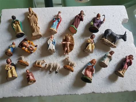 Lot De Santons Ancien Cr Che Terre Cuite Et Autre No L Roi Mage Etc