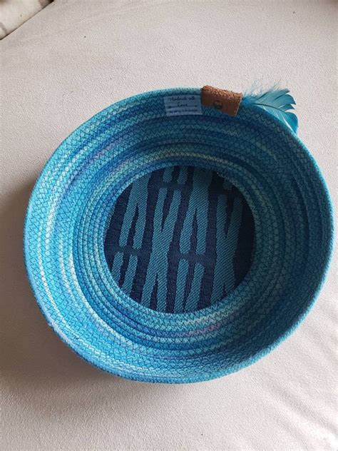 Hand Dyed Coiled Rope Basket Etsy