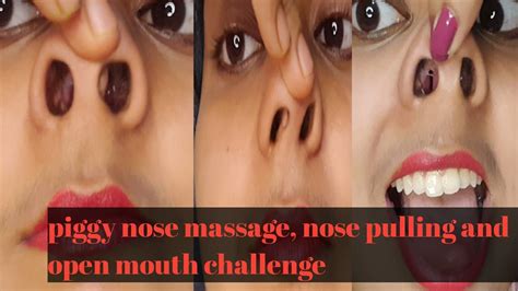 Piggy Nose Massage Pulling And Open Mouth Challenge Vloger Sanchari