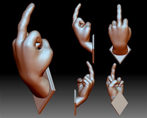 D File Middle Finger Fuck You Flip Off Bird Hand Gesture D Printable Model D Printing