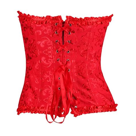 Sexy Satin Corset Bustier Lace Up Back Lingerie Bodyshaper S XL Best Crossdress Tgirl Store