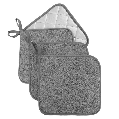 Pack Pot Holders For Kitchen Heat Resistant Pot Holders Sets Oven Hot Pads Terry Cloth Pot